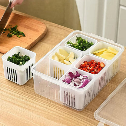 6 grid Fridge Storage Boxes fridge storage containers For Storage in Kitchen